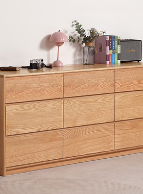 纯实木红橡木九斗柜六斗橱落地电视柜储物柜卧室床尾抽屉收纳1.2