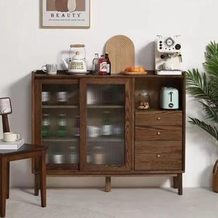 全实木餐边柜纯红橡木超窄型30cm橱柜收纳储物柜超薄北欧酒柜边柜