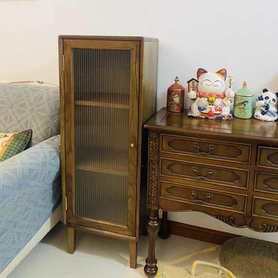 全实木边柜北美国红橡木小户型电视立柜北欧客厅收纳酒柜长虹玻璃,住宅家具,酒柜,淘宝优惠券,粉丝福利购,淘宝优惠卷