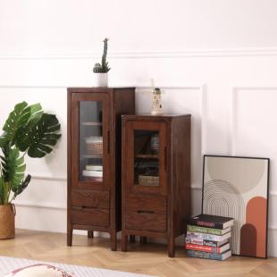 北欧电视机边柜橡木全实木酒柜立柜小户型现代简约酒柜角柜侧柜