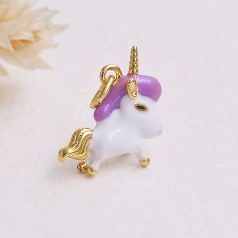 文艺风纯银独角兽水晶饰品配件