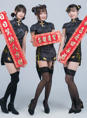 中国风复古少女包臀改良旗袍