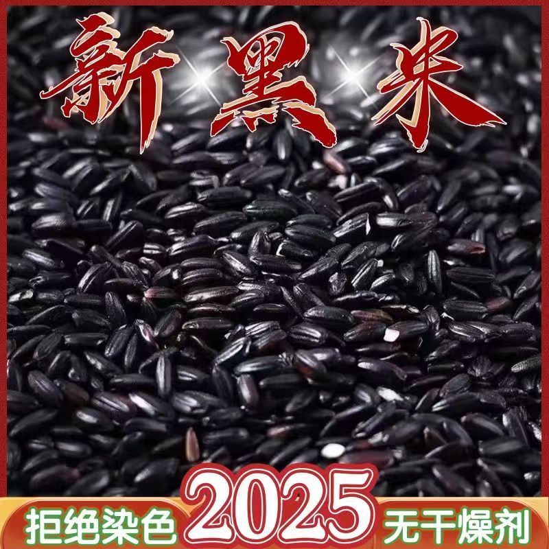【纯黑米不需染色】新米五常农家黑香米东北正宗黑米五谷杂粮商用