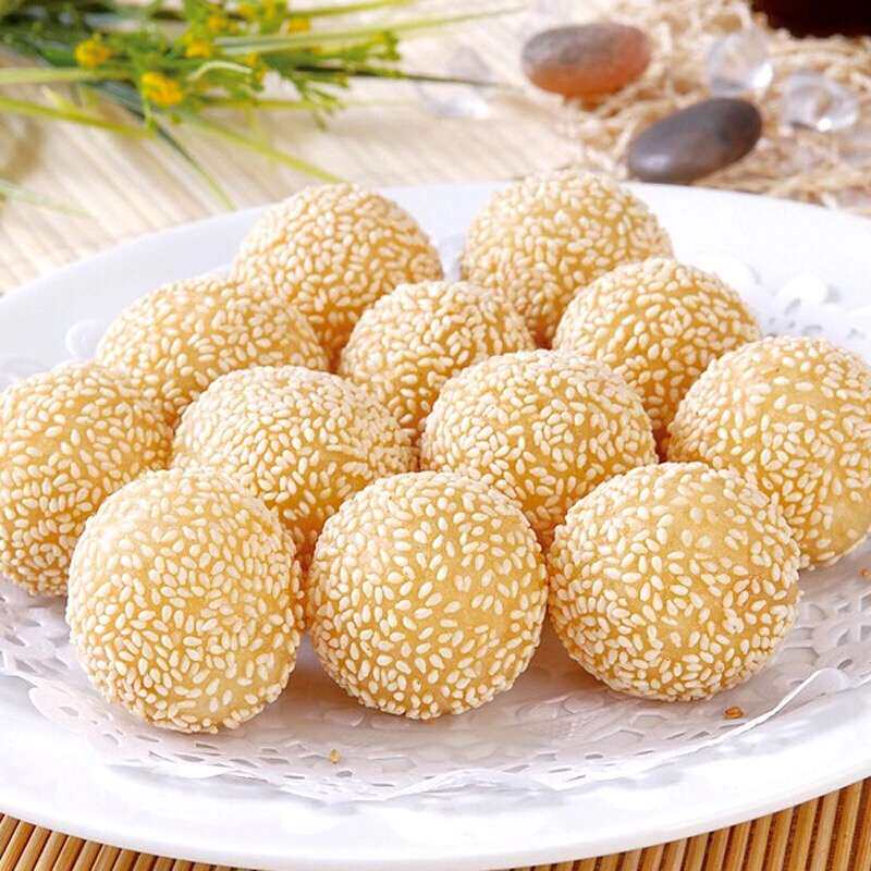 思念芝麻球油炸点心豆沙馅麻球糕点糯米球点心冷冻品12只260g