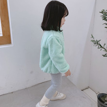 双面抓绒不掉毛男孩女孩棉夹克防风保暖外衣女 儿童毛绒外套秋冬季