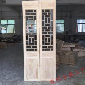 仿古门窗花格门窗东阳木雕实木花格隔断月洞门电视背景墙屏风挂落