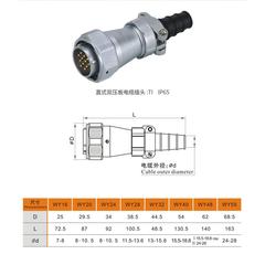 WEIPU威浦航空插头防水接头WY20J4TI WY20K4Z WY20K4ZM 插座4芯