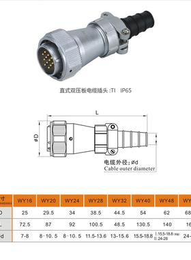 WEIPU威浦航空插头防水接头WY20J4TI WY20K4Z WY20K4ZM 插座4芯