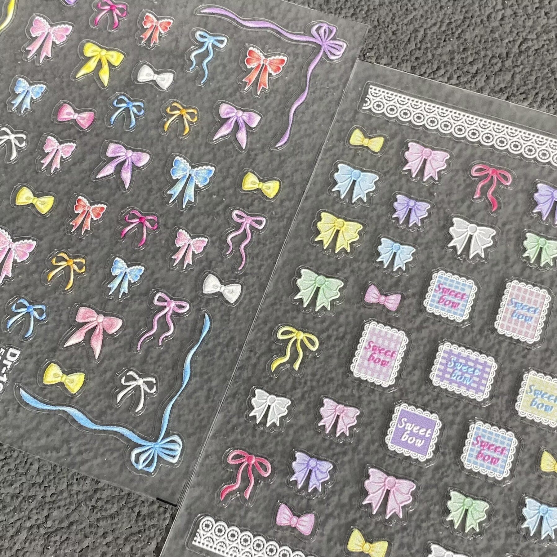 新款少女心彩色蝴蝶结浮雕美甲贴纸立体蕾丝格纹手机壳平板指甲贴,彩妆/香水/美妆工具,美甲工具,淘宝优惠券,粉丝福利购,淘宝优惠卷