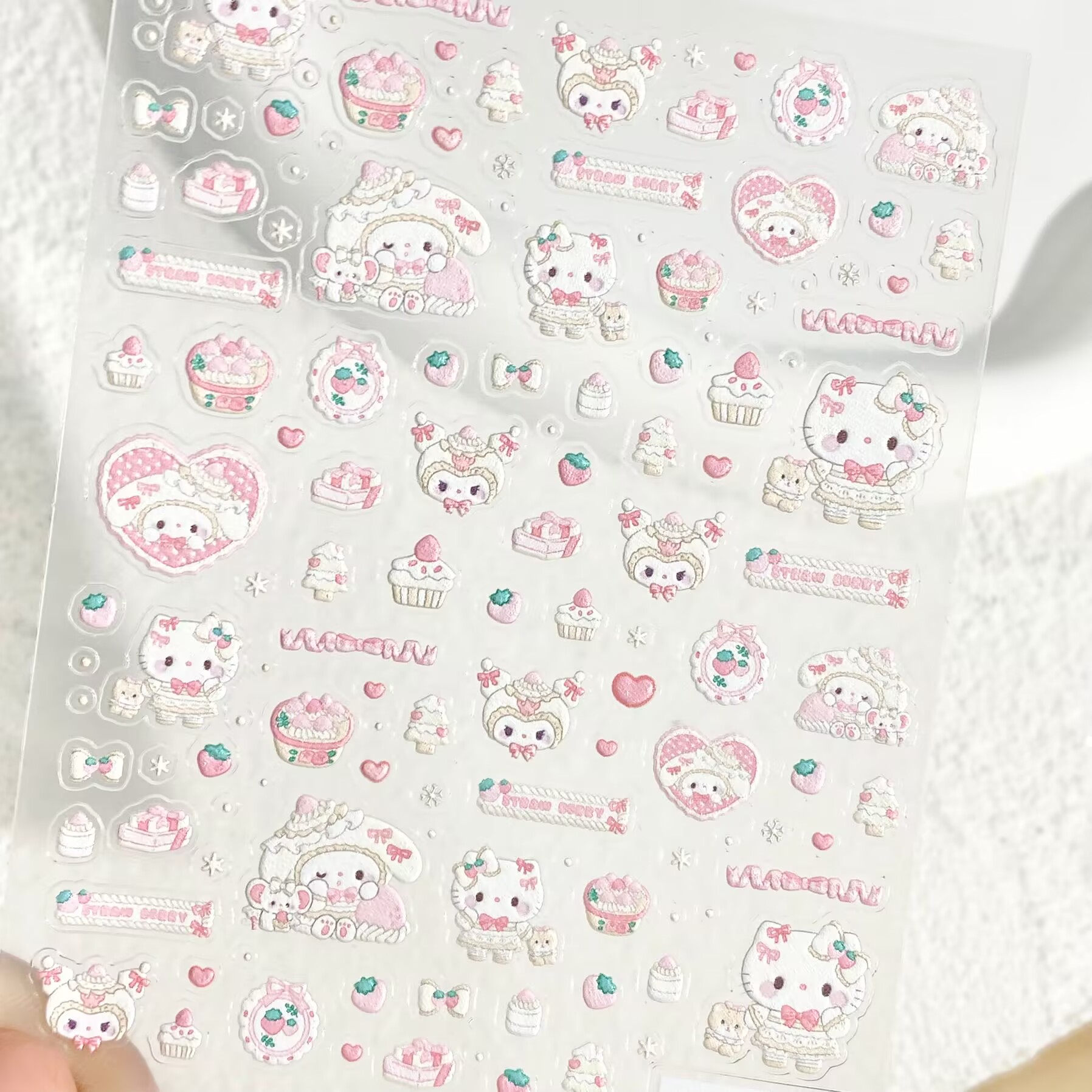 卡通hellokitty浮雕美甲贴纸