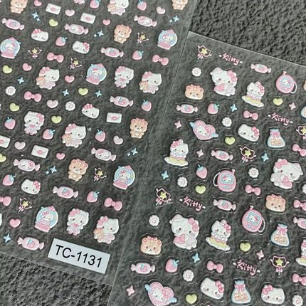 可爱HelloKitty凯蒂猫立体浮雕美甲贴纸少女心ccd手机壳diy装饰贴