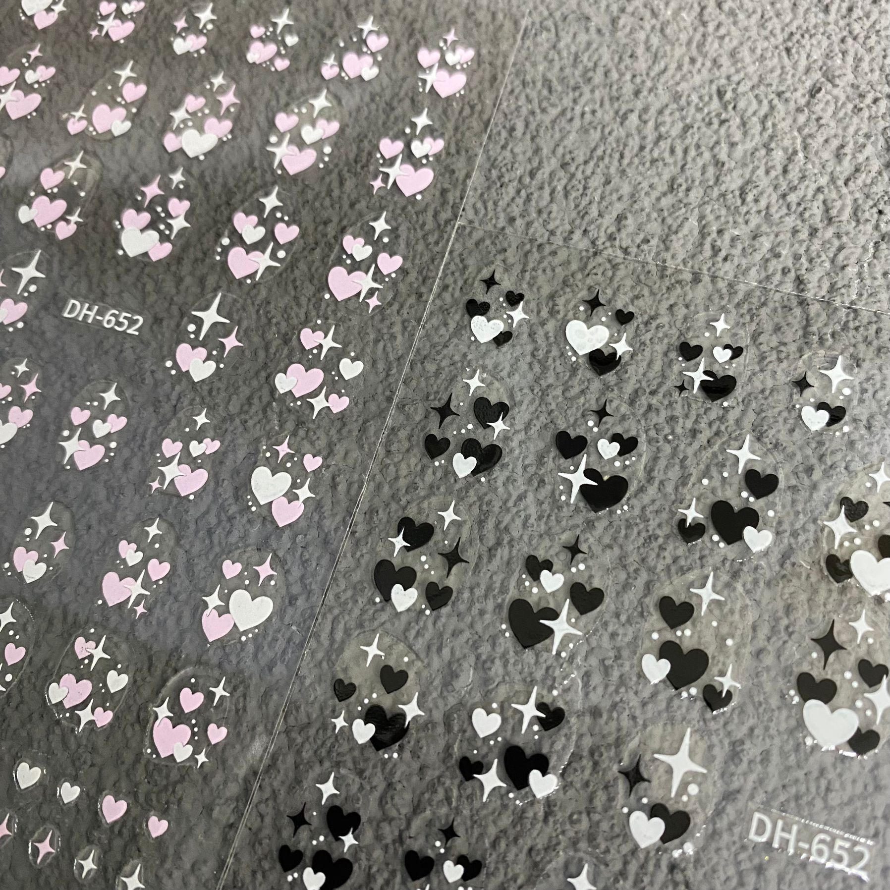 爆款黑白彩色小爱心薄韧美甲贴纸