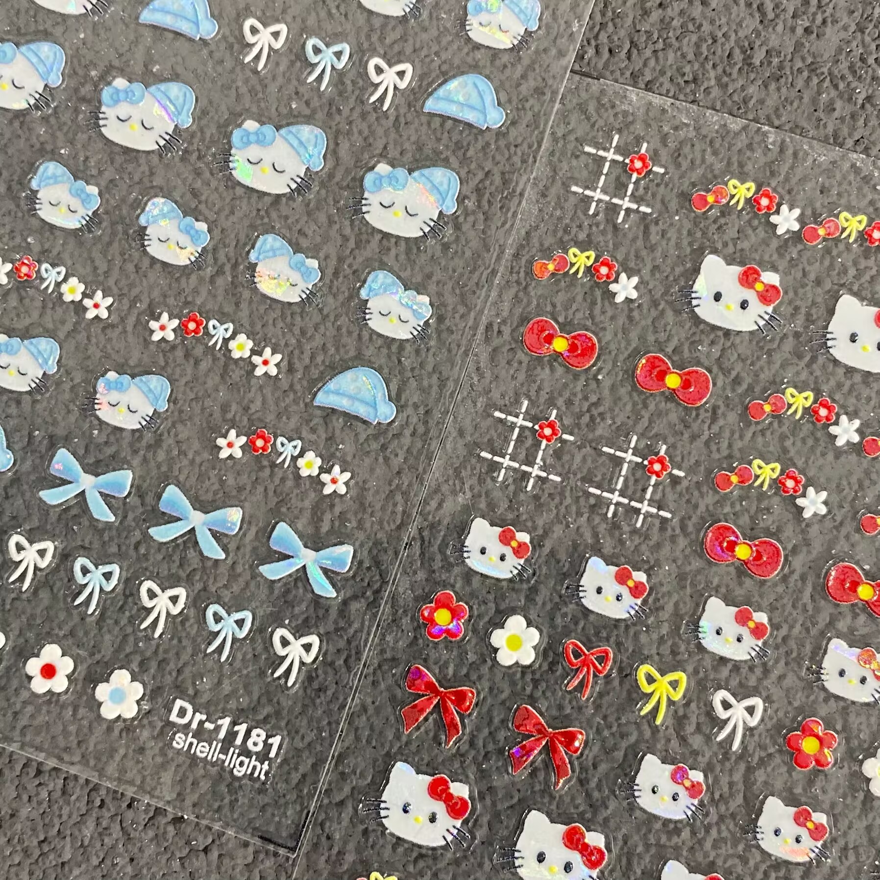 可爱HelloKitty蝴蝶结浮雕美甲贴