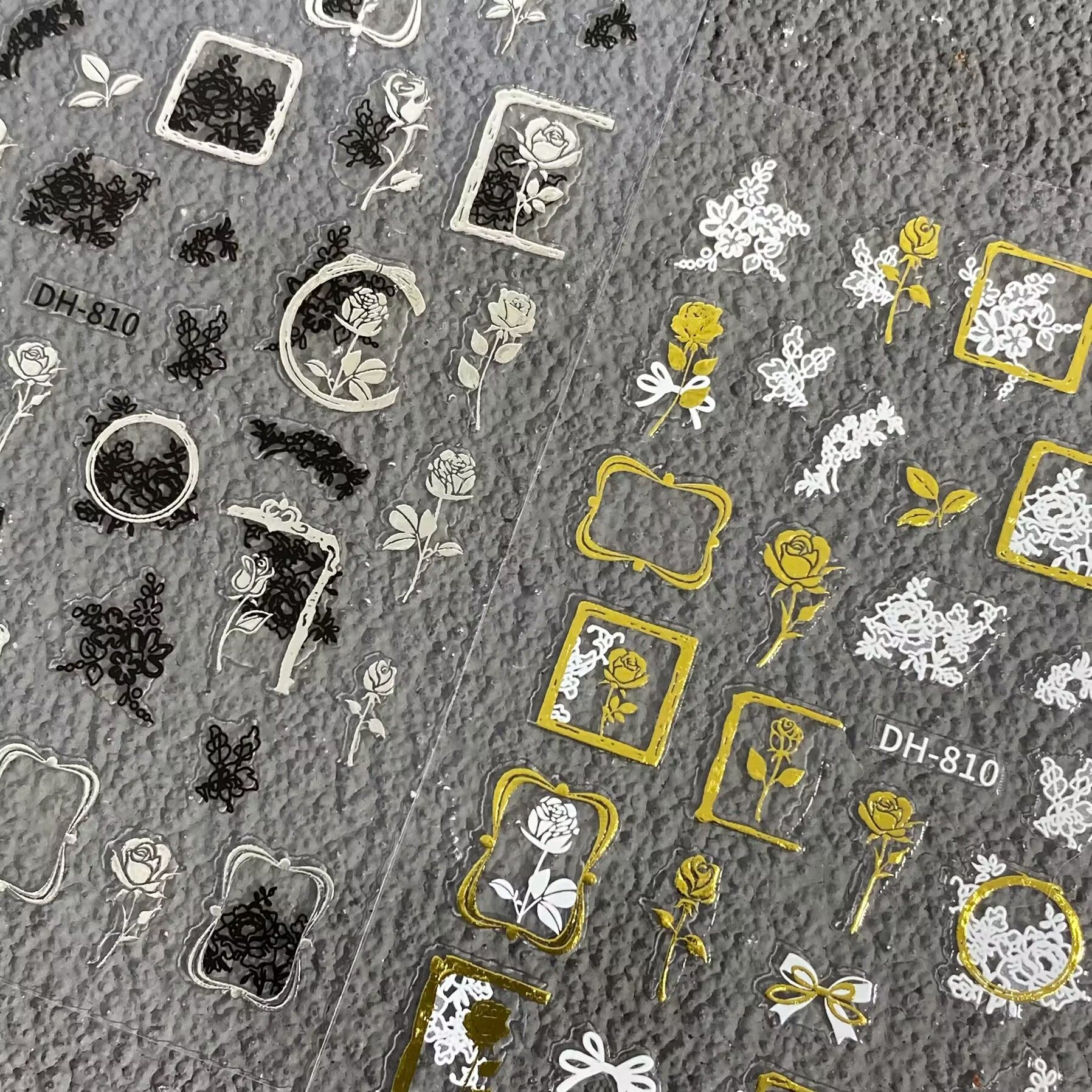 复古烫金烫银玫瑰花相框平面美甲贴纸欧式框框防水背胶指甲装饰贴,彩妆/香水/美妆工具,美甲工具,淘宝优惠券,粉丝福利购,淘宝优惠卷