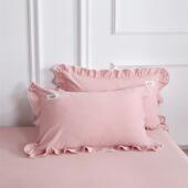 100纯棉水洗棉30 50枕套全棉花边乳胶40 60枕头套枕芯内胆套单只2