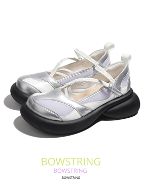 Bowstring25年春季新品小众设计原创魔术贴甜美风厚底单鞋芭蕾舞