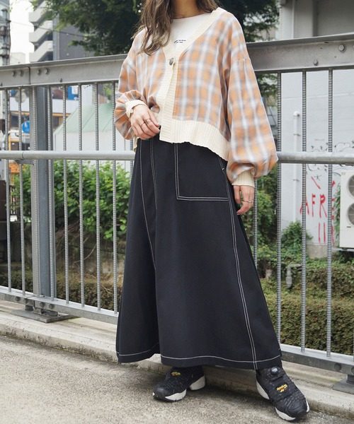 女士中长裙秋冬宽松高腰日系