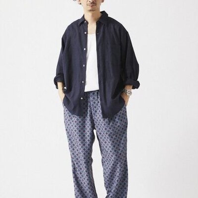 日系宽松版男款休闲民族风长裤