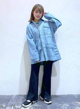 初原家女士宽松版浅蓝色衬衣女款衬衫四季可搭日系男友范