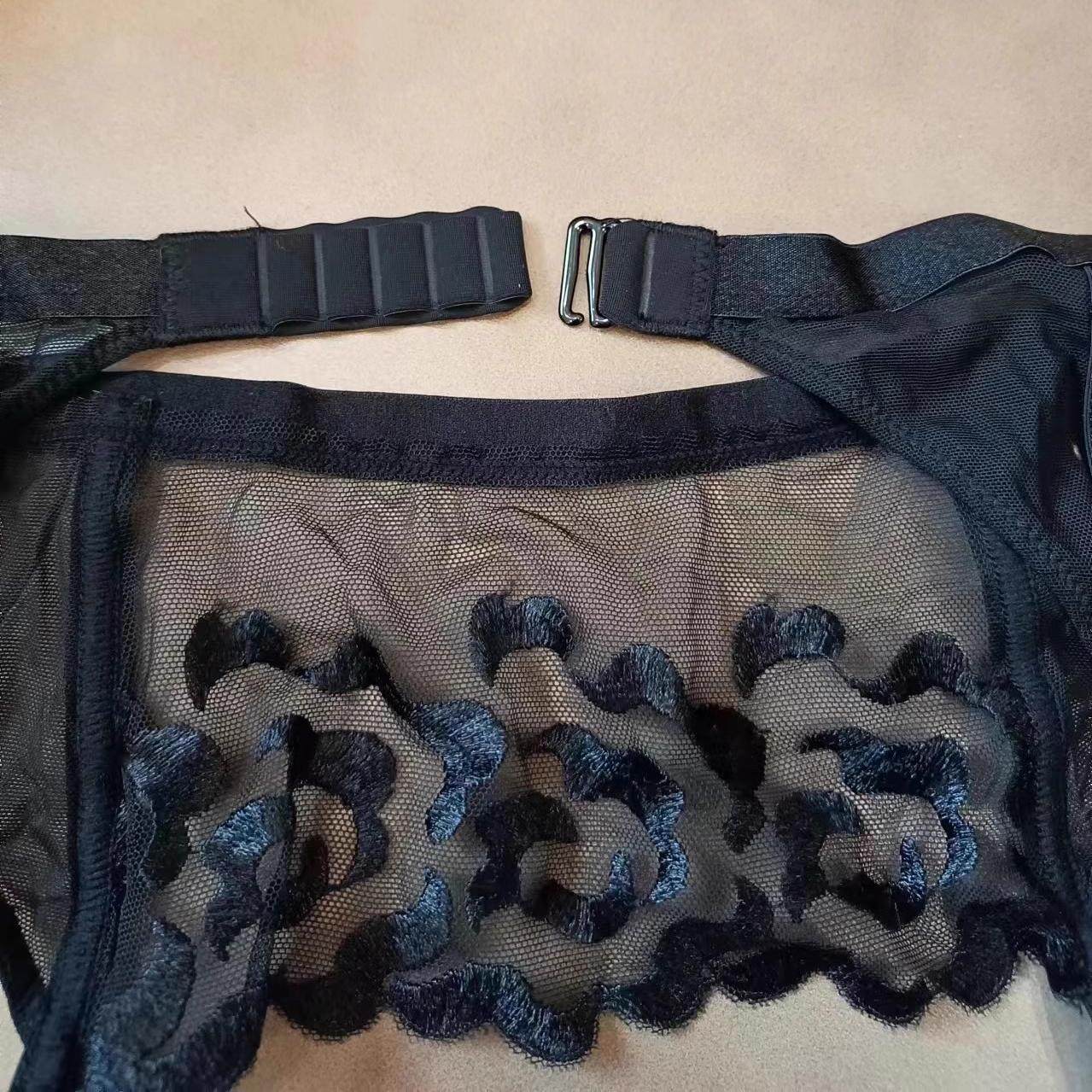 艾塔丽丝  美单adore* 精品女士网纱刺绣性感吊袜带金属扣