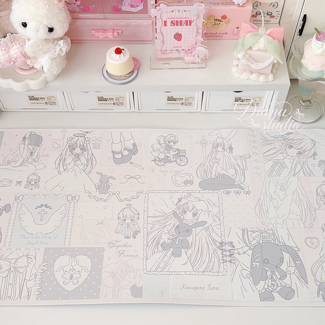 Diana原创设计穹妹少女防水防滑学生可爱电脑鼠标垫宿舍桌垫餐垫