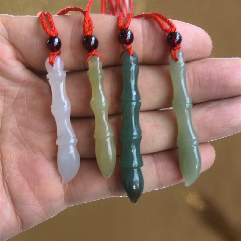 黄口青花烟毛衣链文昌笔毛笔吊坠