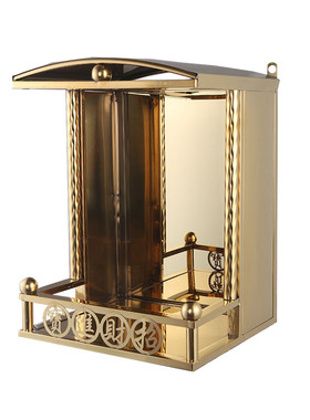 不锈钢摆件中式客厅屋檐佛龛金色