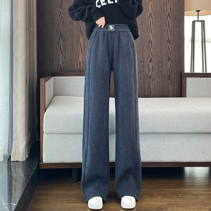 加绒特厚加厚羊羔绒灯芯绒裤子冬天2025东北东北棉裤女外穿阔腿裤