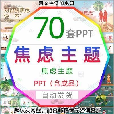与焦虑做朋友焦虑症和郁抑症心理学PPT模板分离容貌焦虑考试焦虑3