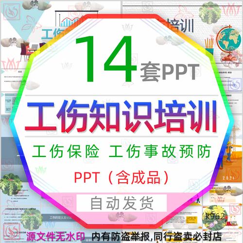 工伤保险知识培训课件PPT模板工伤事故预防工伤认定鉴定补偿流程