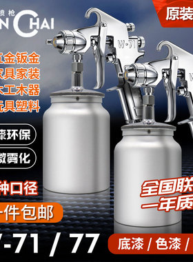 W-71高雾化油漆面漆喷漆枪 W-77底漆汽车钣金家具乳胶气动漆喷枪