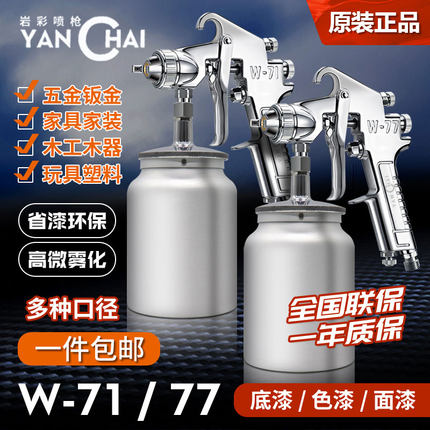 W-71高雾化油漆面漆喷漆枪 W-77底漆汽车钣金家具乳胶气动漆喷枪