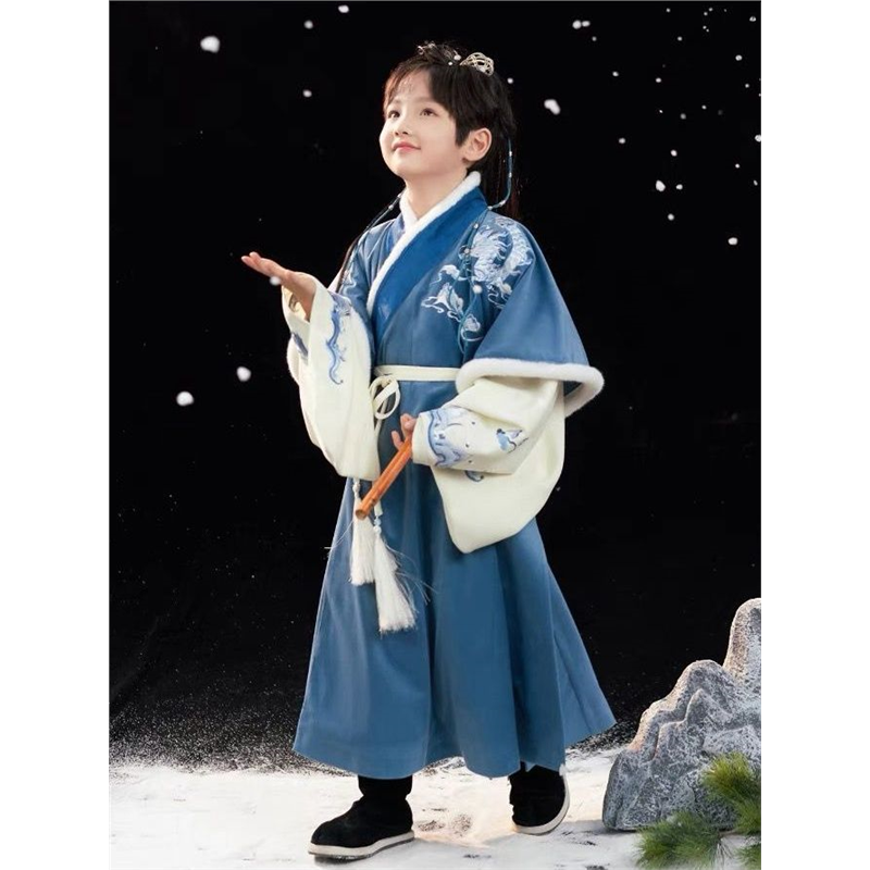 儿童汉服男童小辰明秋冬款中国风唐装褡护交领直裰新中式加厚套装,童装/婴儿装/亲子装,汉服,淘宝优惠券,粉丝福利购,淘宝优惠卷