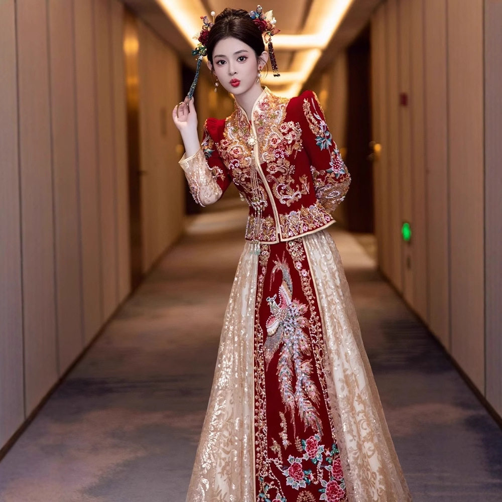 秀禾服复古新款高端轻奢新娘结婚