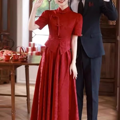 中式敬酒服晚礼服裙女新娘回门服