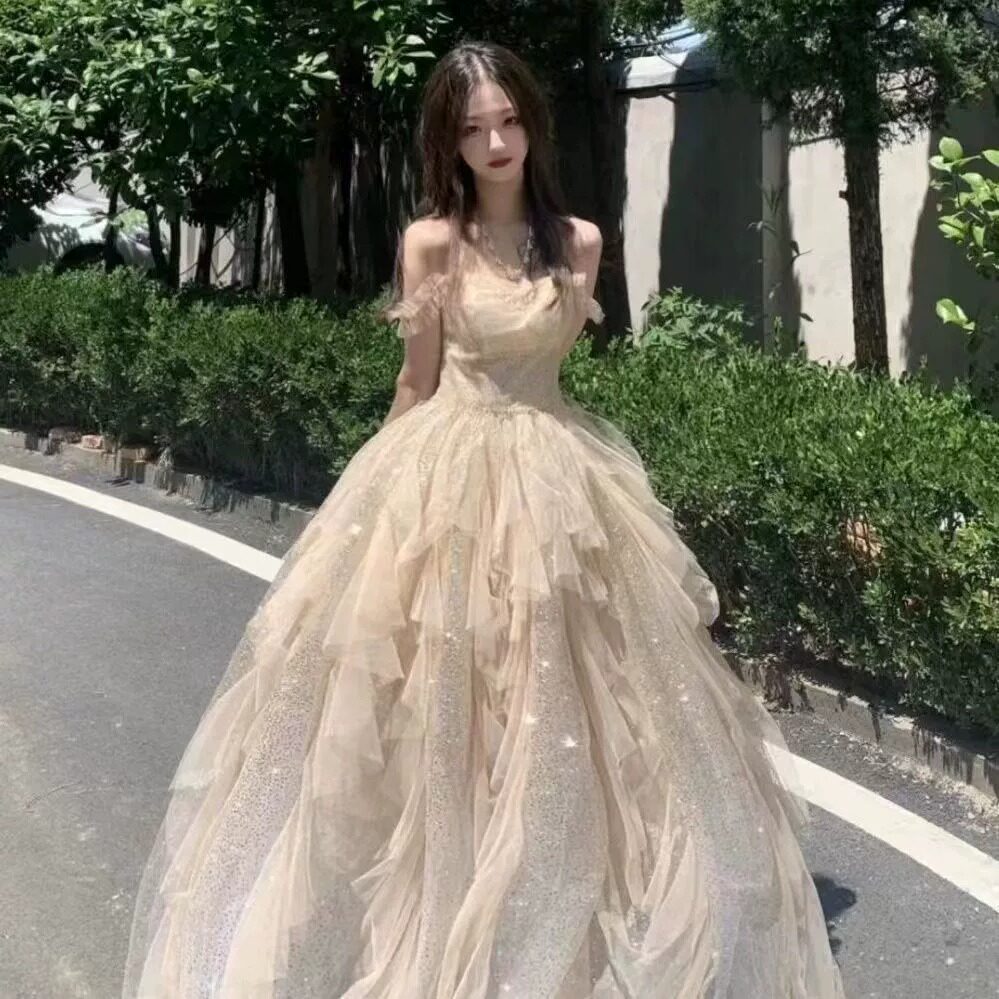 轻奢小众在逃公主晚礼服女