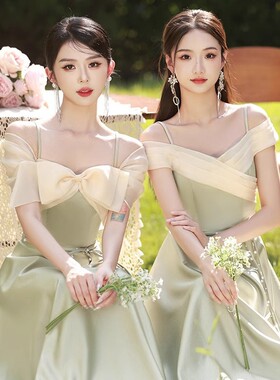 森系小个子伴娘服女成人礼姐妹裙