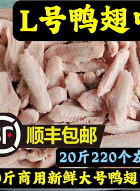 顺丰包邮20斤商用新鲜鸭翅中大号鸭翅中卤肉油煎烧烤食材冷冻批发