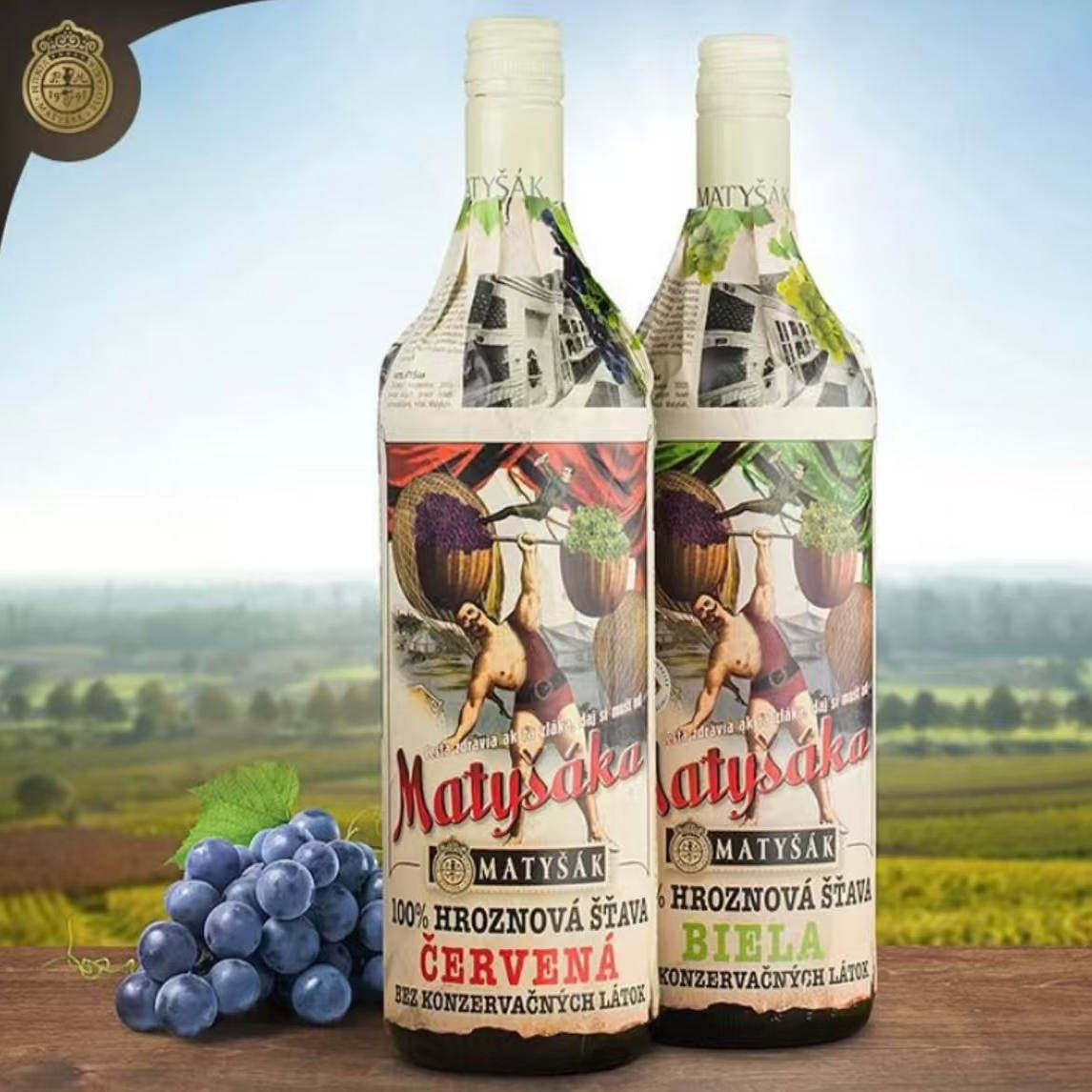 斯洛伐克进口原瓶马帝莎无醇葡萄酒100%纯葡萄汁果汁750ml礼盒装