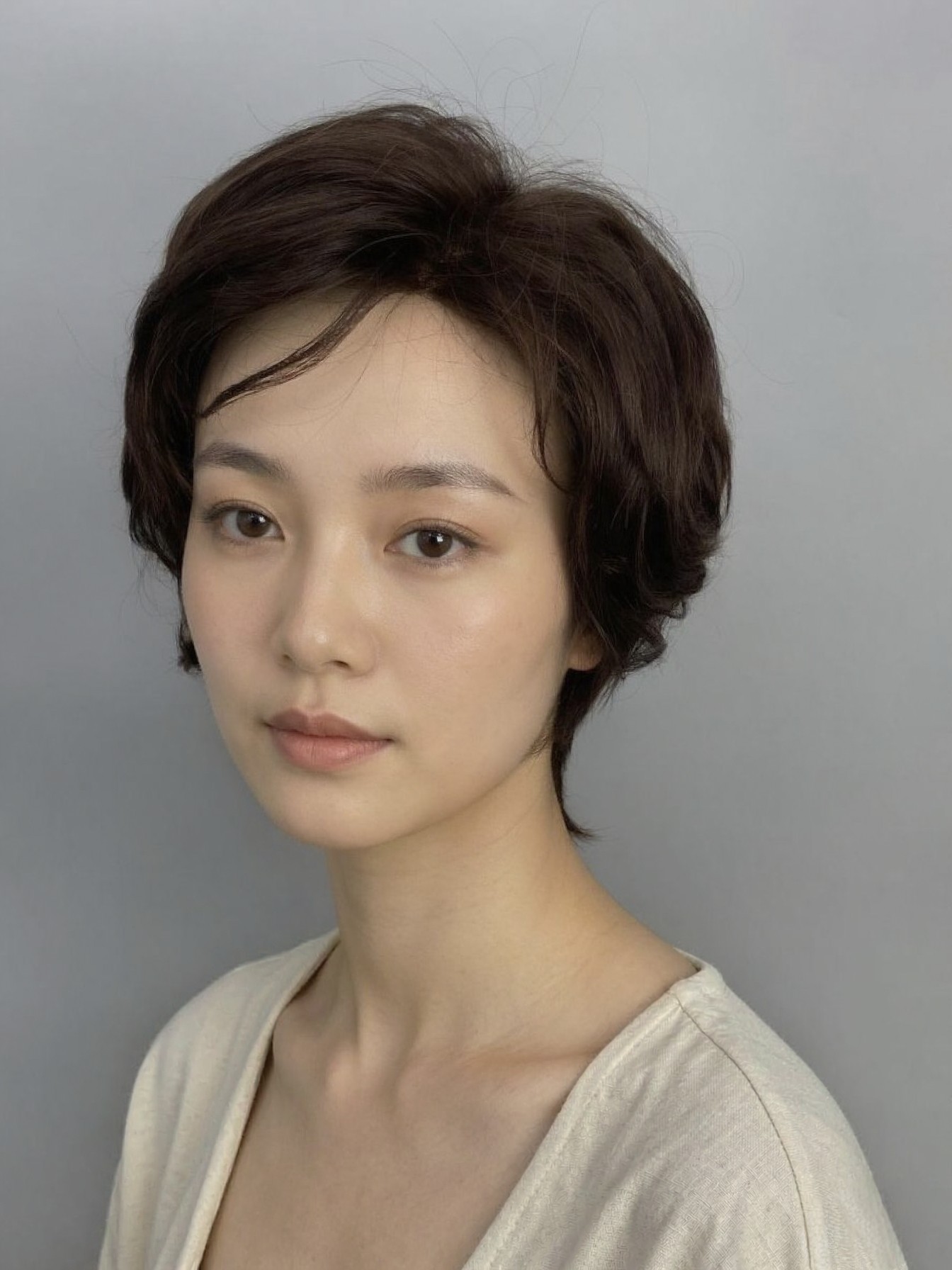 手织假发女短发短直微卷发女士时尚假发真人发丝RM18
