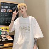 @2025夏装动物兔子字母印花宽松圆领短袖T恤A025-T7560-P25控38，男装T恤，电商A025