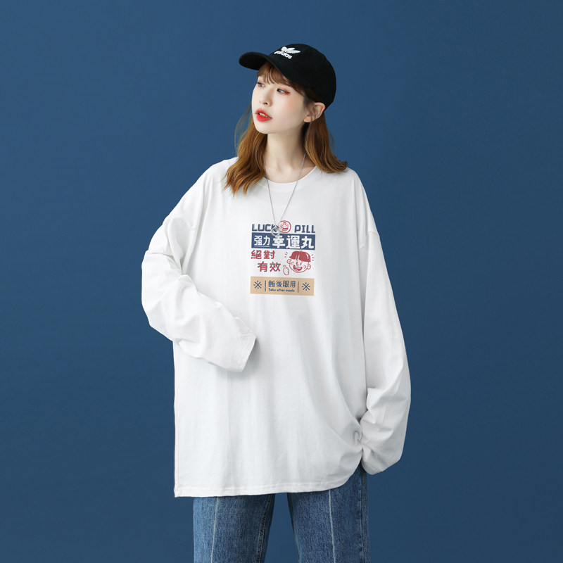 2026秋季新款创意卡通宽松圆领长袖T恤中性风情侣潮A025-C59-P30,男装T恤,电商A025