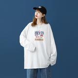 2026秋季新款创意卡通宽松圆领长袖T恤中性风情侣潮A025-C59-P30，男装T恤，电商A025