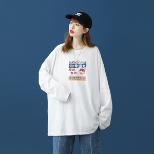 2026秋季新款创意卡通宽松圆领长袖T恤中性风情侣潮 A025-C59-P30图片