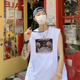 2026夏嘻哈黑人印花背心宽松运动坎肩无袖t恤A025-B302-P25控38，男装背心/马甲，电商A025