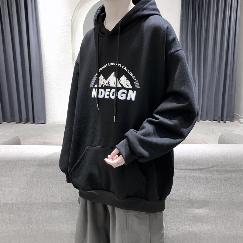 2026秋装新款雪山字母宽松连帽卫衣情侣大码 A025-W102-P55 控75图片