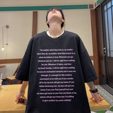 T7588A-P25控382025夏装街头嘻哈字母落肩宽松圆领短袖T恤，男装T恤，电商A025