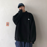 加厚抓绒版冬小字母宽松加绒半高领大码卫衣A025-W955-P58控68，男装卫衣，电商A025
