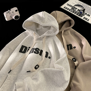 W658B-常规50 加绒P60 控68 2025春装奥粒绒硅胶字母加绒连帽卫衣图片