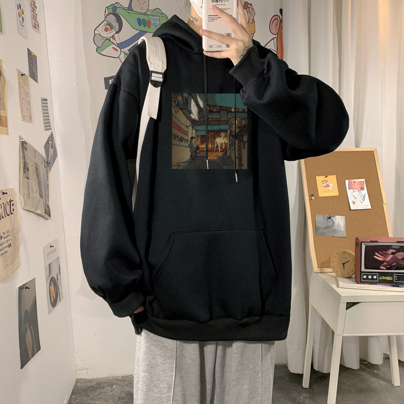 系列款~2026秋冬ins风宽松连帽卫衣大码情侣A025-W115-P55控75，男装卫衣，电商A025